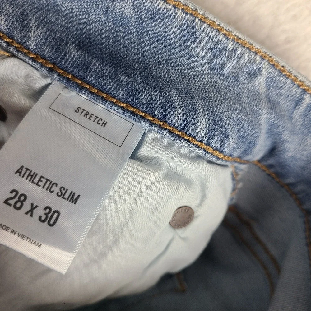 EXPRESS Jeans Mens 28x30 Blue Athletic Slim Stretch Light Wash Denim‎